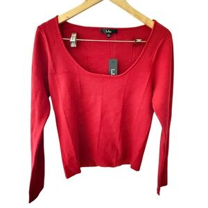 Lulu's Vibrant Red Knit Top